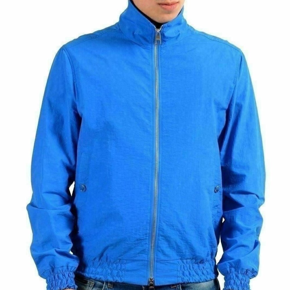 Versace Collection Men's Blue Full Zip Windbreaker